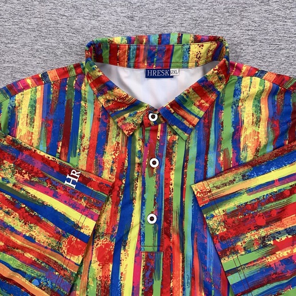 Hreski Other - Hreski Polo Shirt Mens Size 2XL Colorful Loud Performance Stretch Golf Sports